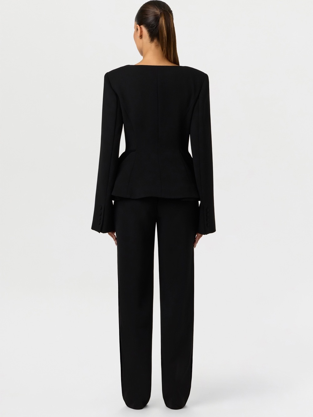 NWT naked wardrobe Sz S Black Wide-Leg High-Rise Trousers - Picture 3 of 16